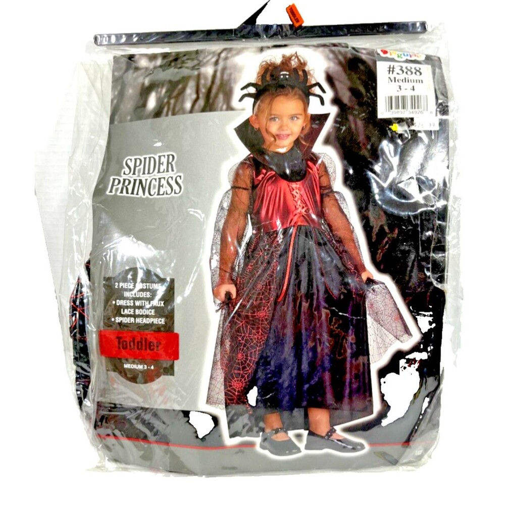 Spider Princess Girls Halloween costume size Toddler 3-4 Med *missing headpiece